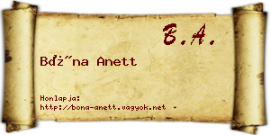 Bóna Anett névjegykártya